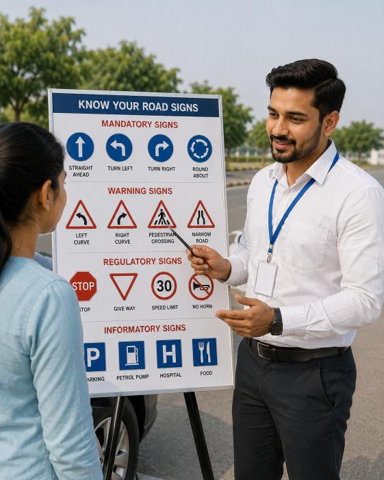 Ladies batch driving instructor at Jalaram Driving School Ahmedabad
