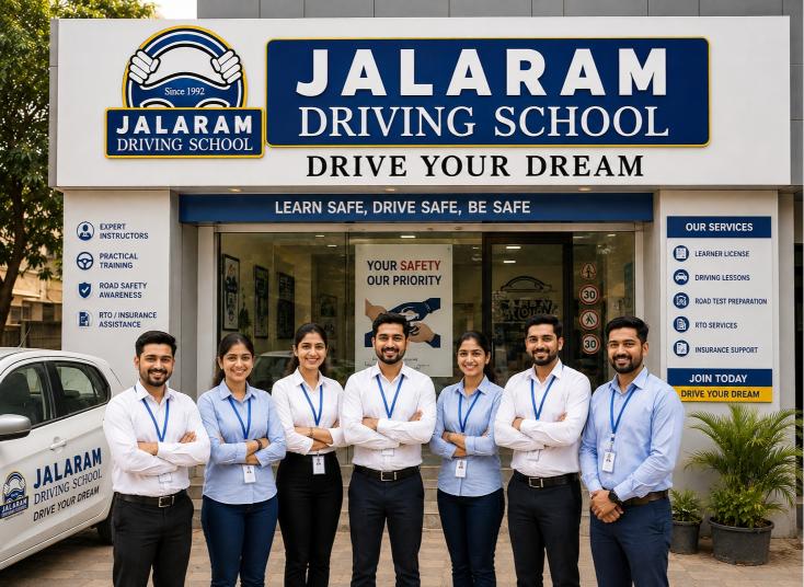 The Jalaram Driving School and Consultancy team in Ahmedabad
