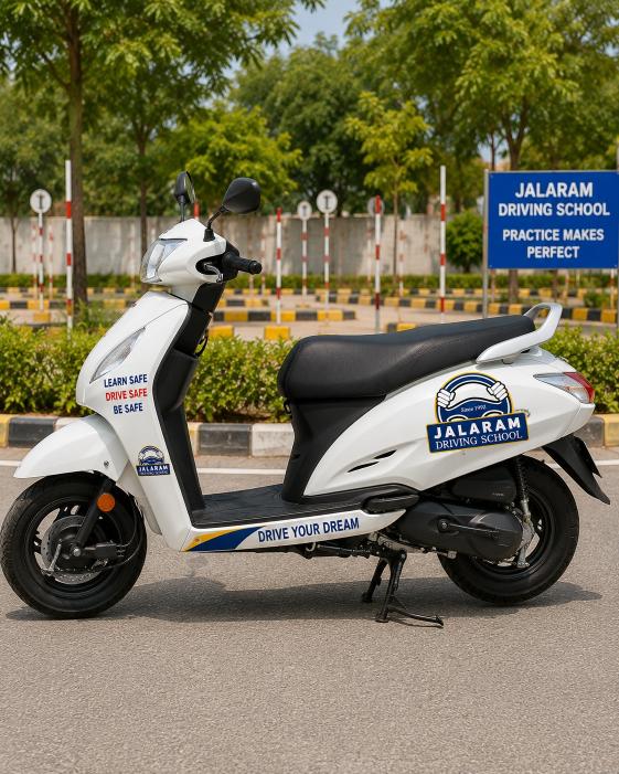 Two wheeler training vehicle at Jalaram Driving School Ahmedabad